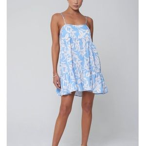 Resa shift dress, size XS, blue floral print.